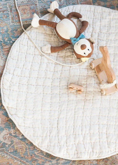 Natural Linen Quilted Play Mat - LIV & Company