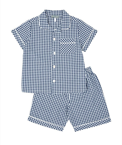Navy Gingham Pajamas Set - LIV & Company