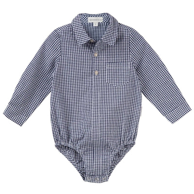 Oliver Long - Sleeve Gingham Onesie - LIV & Company
