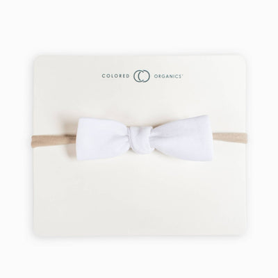 Organic Baby Bow Headband - White - LIV & Company