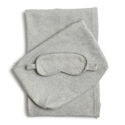 Organic Cotton Travel Blanket Set: Light Gray - LIV & Company
