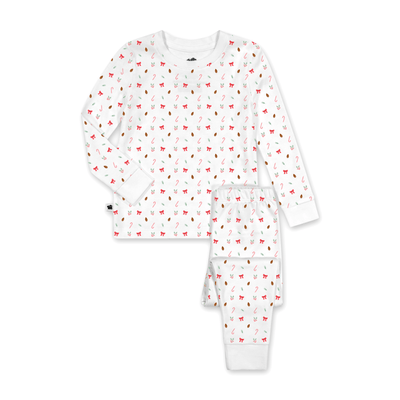 Pima Cotton Pajamas Set - Holly Print - LIV & Company