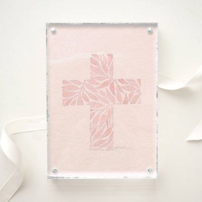 Pink Cross Framed Artwork - LIV & Company