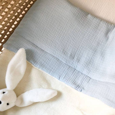 Powder Blue Gauze/Fleece Blanket - LIV & Company