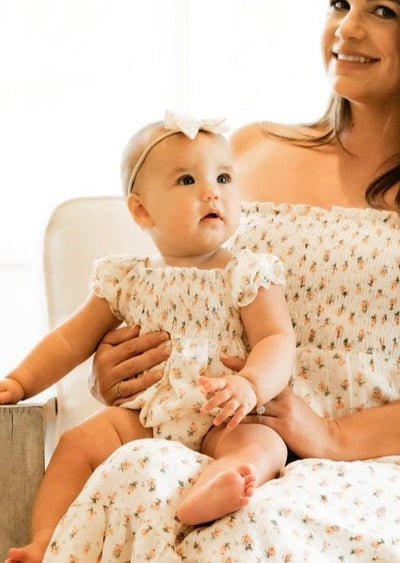 Puff Sleeve Muslin Romper - LIV & Company