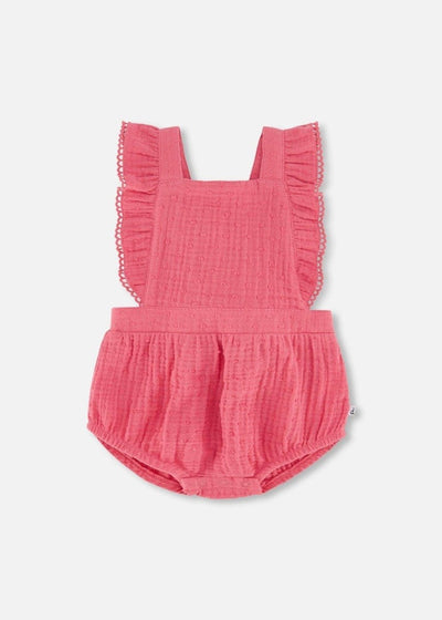 Rose Swiss Dot Muslin Romper - LIV & Company