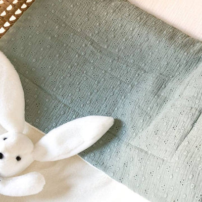 Sage Eyelet/Fleece Blanket - LIV & Company
