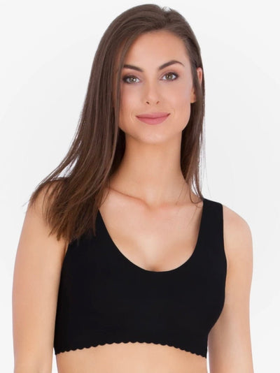 Scoop Neck Seamless Bra - Black - LIV & Company