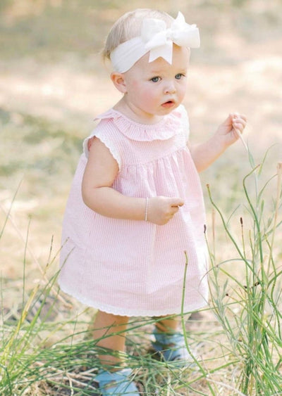 Seersucker Eyelet Dress Set - LIV & Company