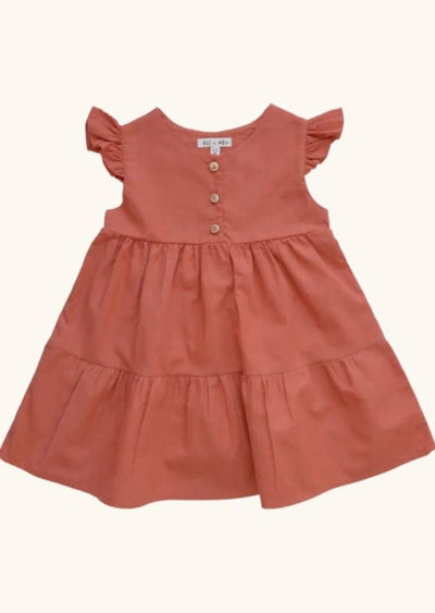 Siebnba Girls Cotton Tiered Dress - LIV & Company