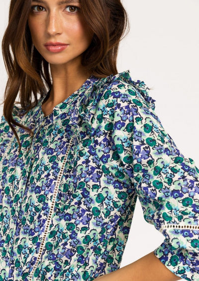 Solena Cotton Blouse: Mint - LIV & Company