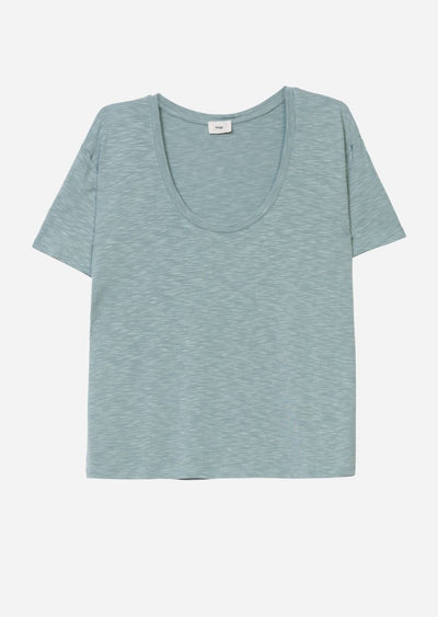 Tobino Scoop Neck Tee: Blue Sage - LIV & Company