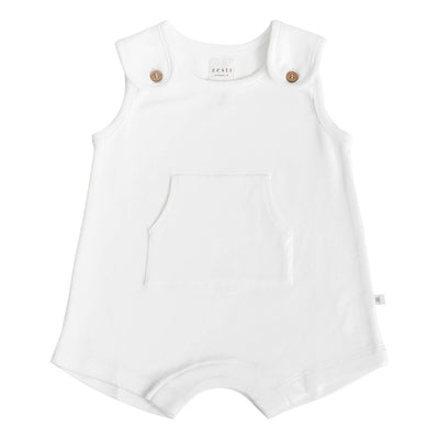 White Organic Cotton Tank Romper - LIV & Company