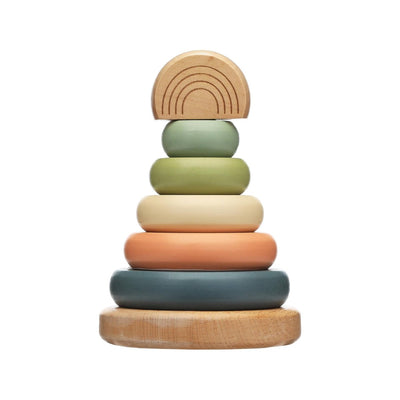 Wooden Stacking Rainbow Tower - LIV & Company